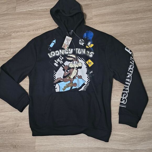 Looney-tunes Men's Black Hoodie - Picture 1 of 4